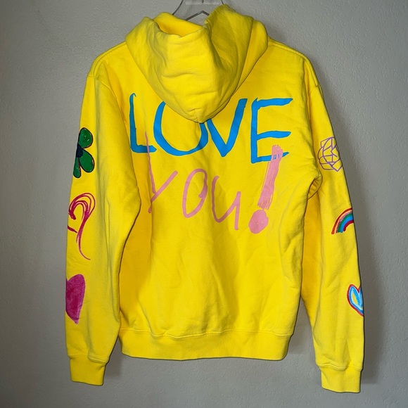 NEW KIDS WORLDWIDE “Love You” Yellow HOODIE Size Small Unisex - Picture 12 of 12